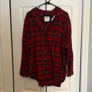 Abercrombie & Fitch Red and Black Plaid Shirt